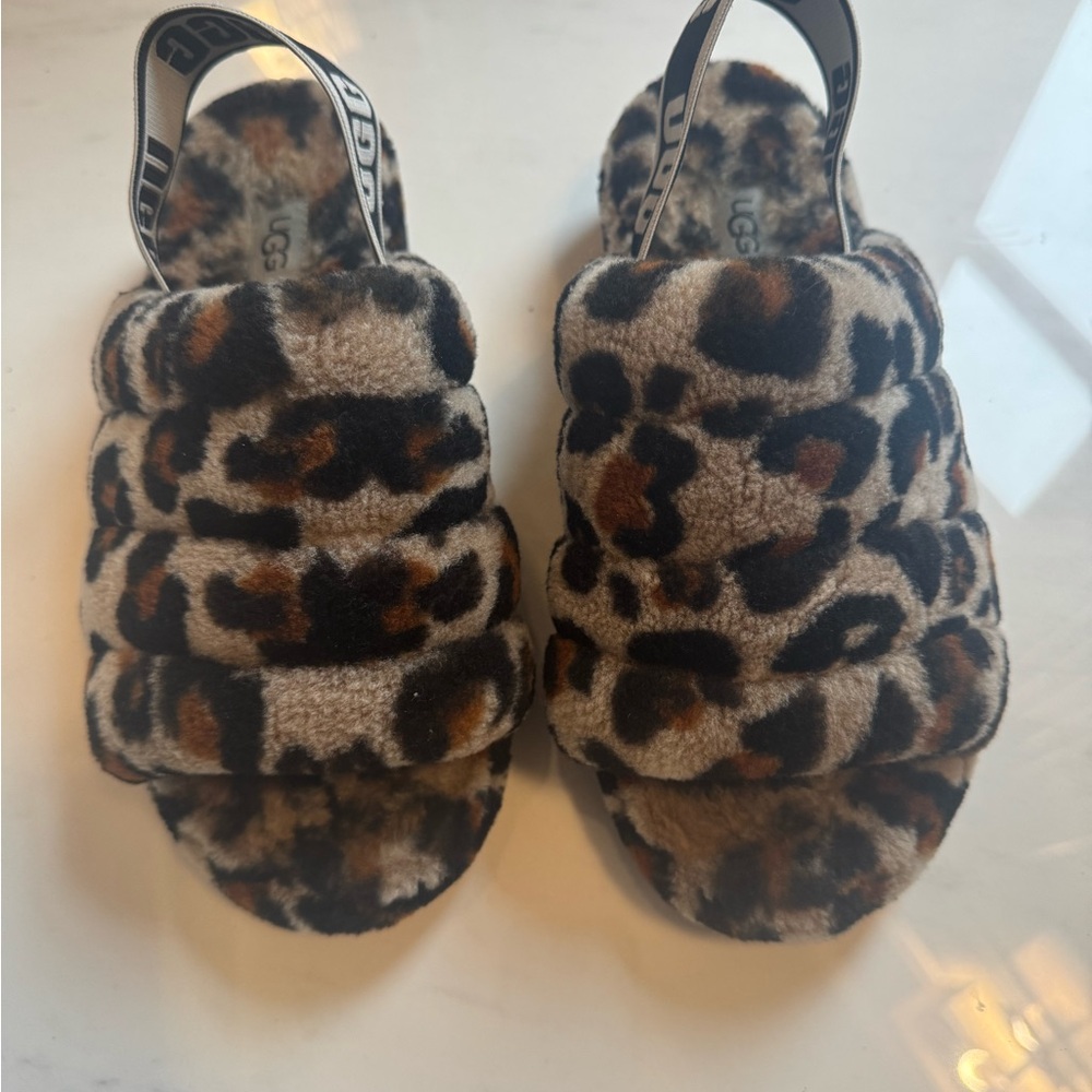 UGG leopard print slippers. Size 7